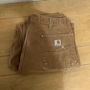 Carhartt B01 BRN Dungaree Fit Double Knee Brown Sz 36x31 Vintage Baggy Y2K